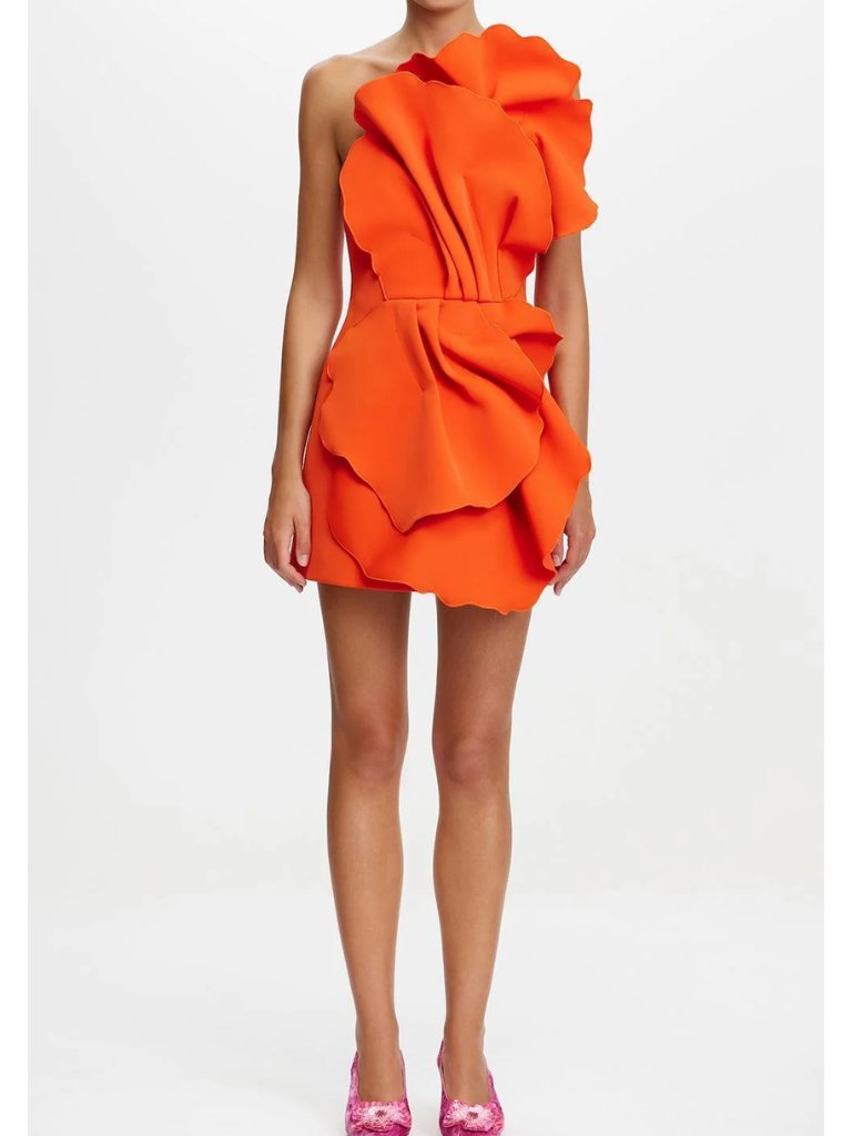 New Acler Oake Mini Dress Gown - Rosso Orange Cocktail Party Event Au10/Us6